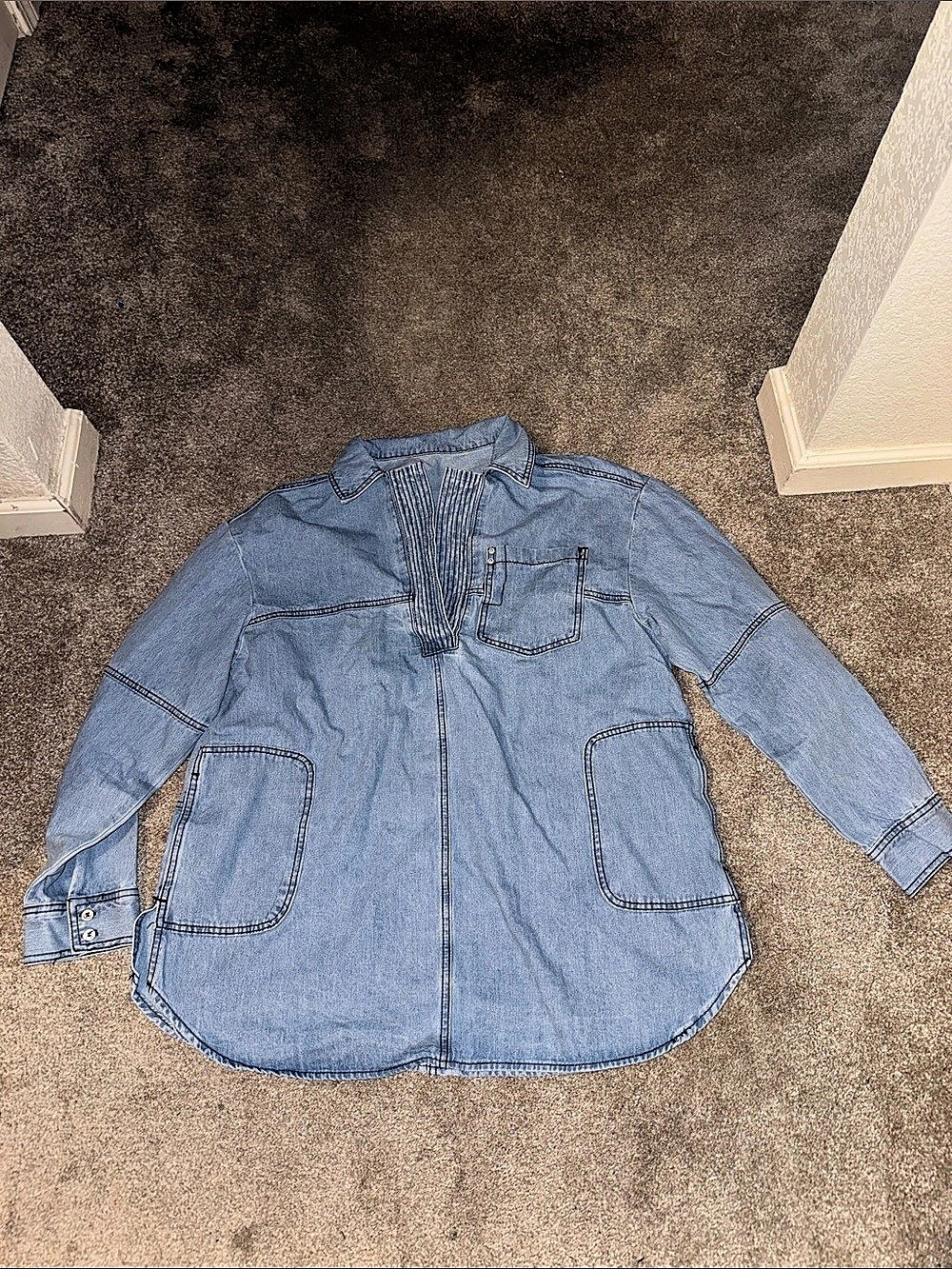 Denim Shirt in Blue Size XL